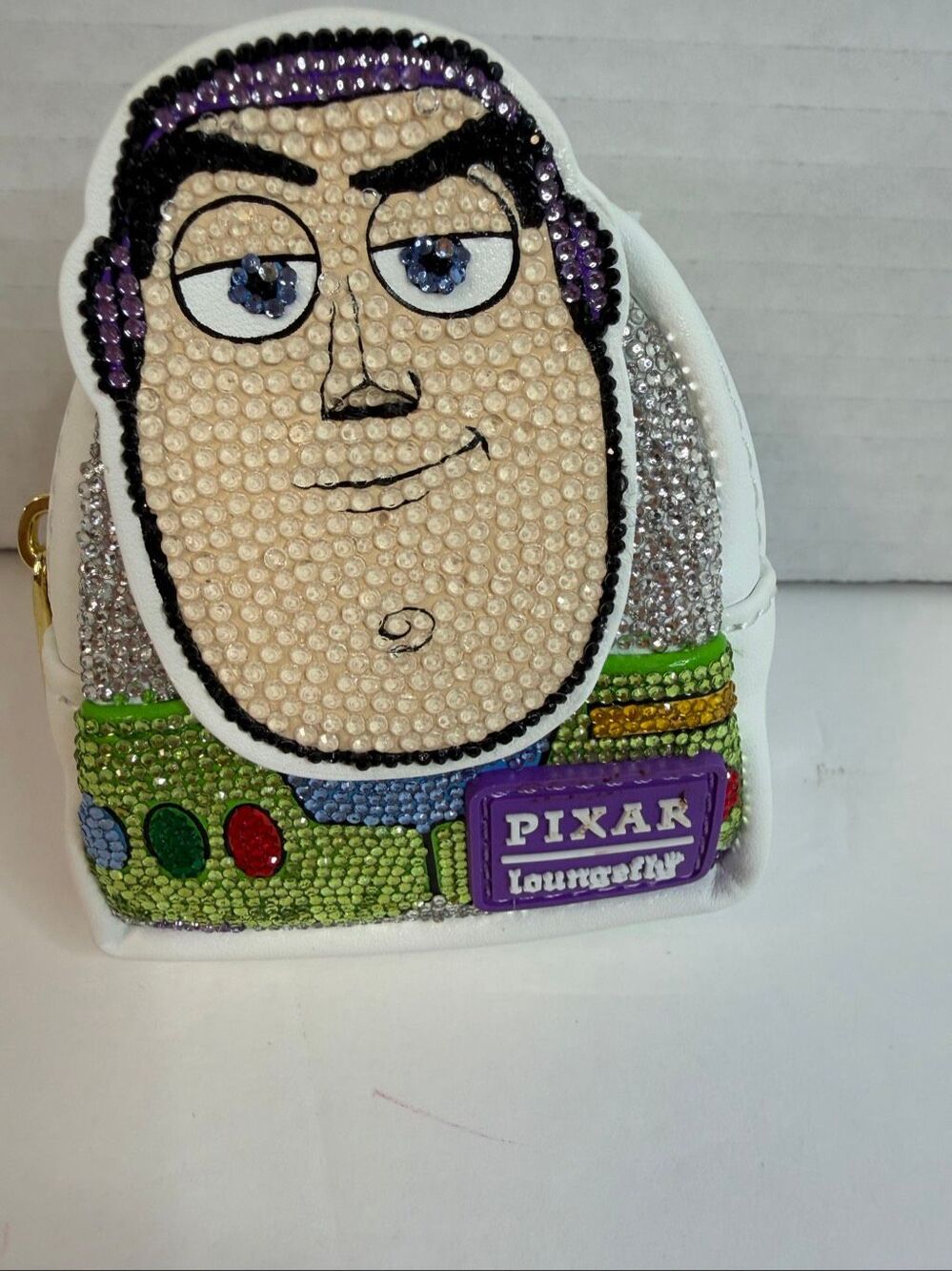 Disney Pixar Loungefly Buzz Lightyear Rhinestone Mini Backpack Keychain - Picture 3 of 3